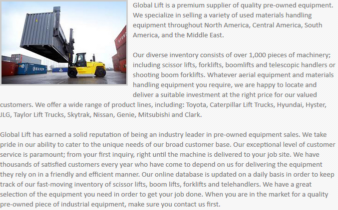 Global Lift Equipment Thousand Oaks